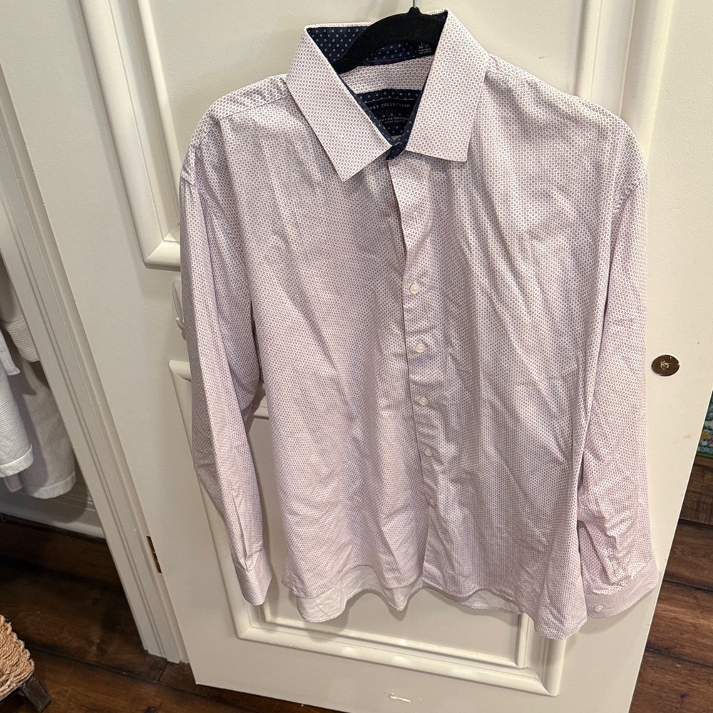 Report Collection Light Pink Patterned Dress Shirt